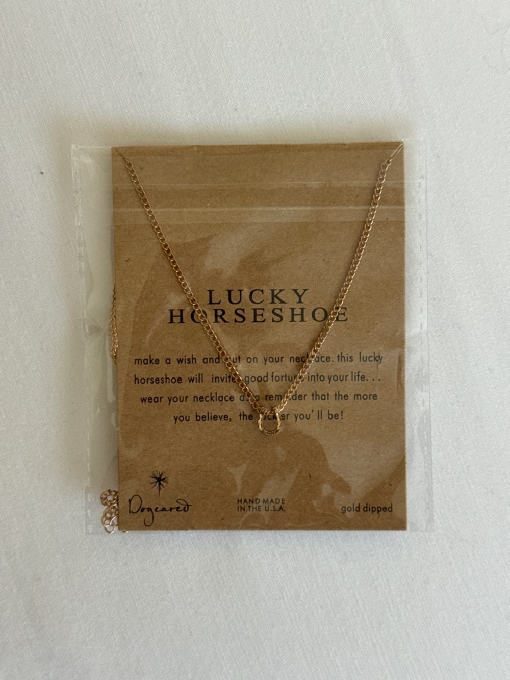 NWT Dogeared Lucky Horseshoe Necklace Original Packaging